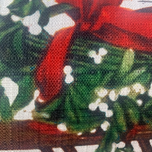 Christmas / Winter Pillow 12 x 20 w Feather Down Insert removable Zippered Cover - Picture 3 of 5